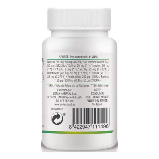 Soria Natural B Complex 100mg 30comp Soria Natural B Complex 100mg 30comp