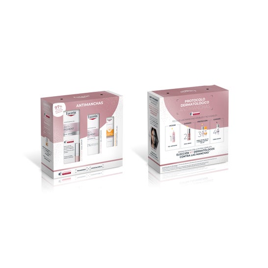 Eucerin Pack antimanchas Anti-Pigment Dual Serum 30ml + Gel Limpiador 20ml + Pigment Control FPS 50+ 7ml