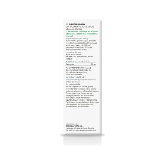 Extracto Eleuterococo Xxi 50 ml Soria Nat