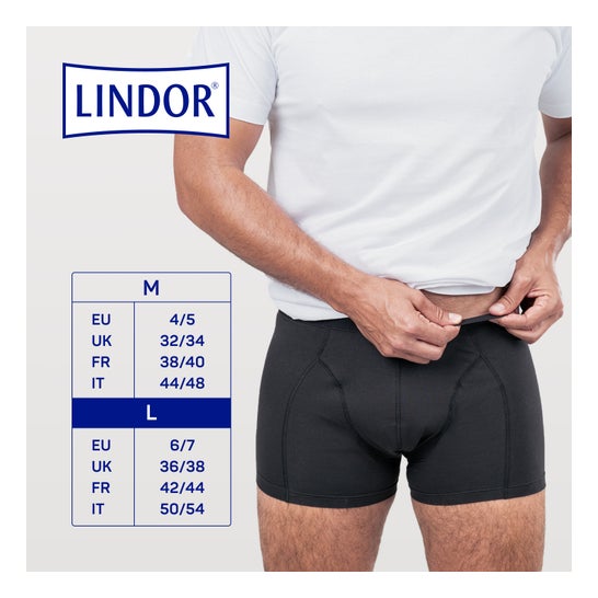 Lindor Men Boxer Absorbente Lavable Pérdidas de Orina Talla L