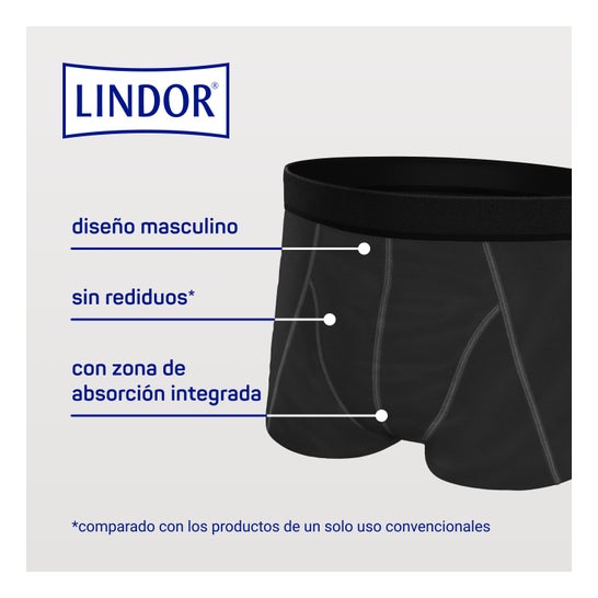 Lindor Men Boxer Absorbente Lavable Pérdidas de Orina Talla L