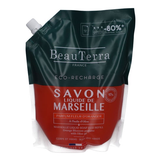 BeauTerra Jabón Líquido Marsella Flor de Azahar Recarga 900ml