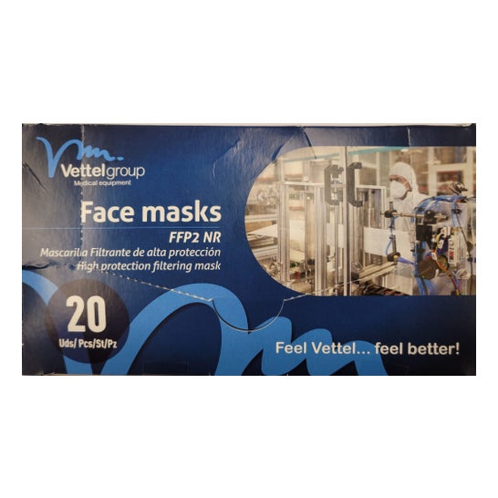 Vettel Group Mascarilla FFP2 NR Negro 20ud