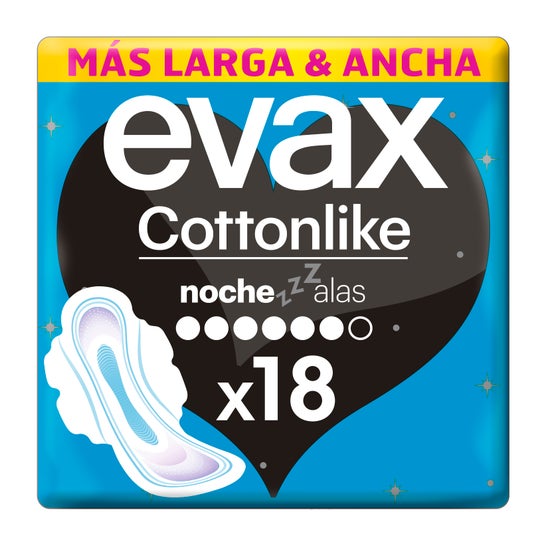 Evax Cottonlike Toallitas Noche con Alas 18uds