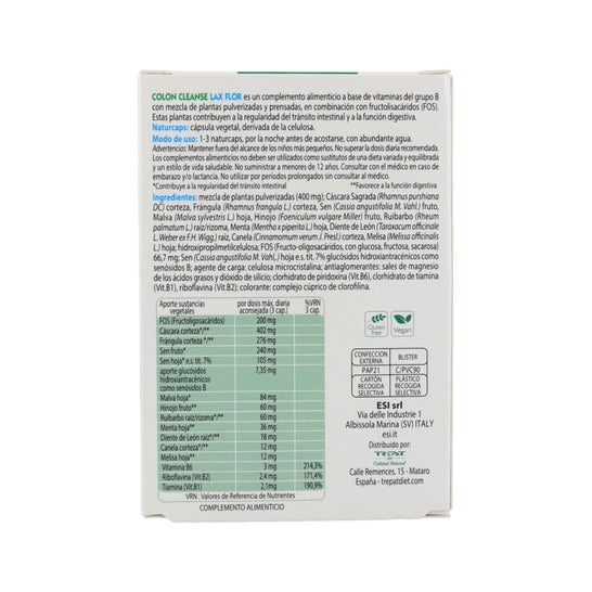 ESI Colon Cleanse Lax Flor 30 Kapsel