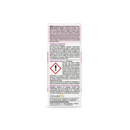 Pranarôm PranaBB Mosquito Repellent Roller 11H Citriodiol 30 ml