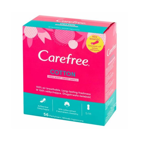Carefree Cotton Fresh Scent Pantyliners 56uds