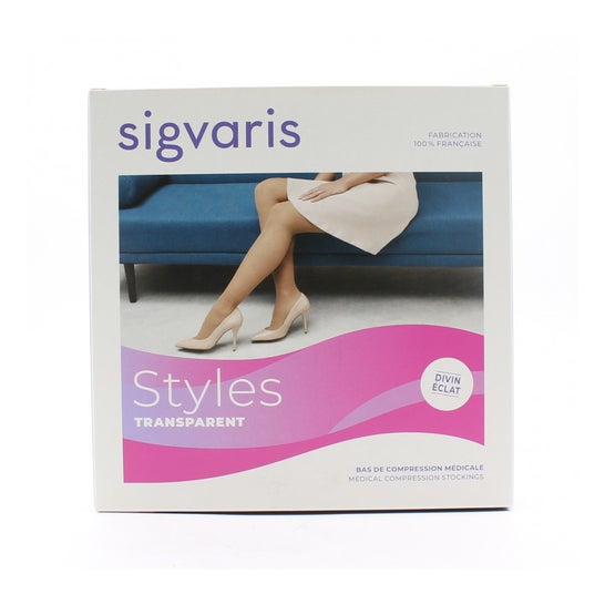 Sigvaris Styles Transparente C2 Calcetín PA Beige 130 NM 1 Par