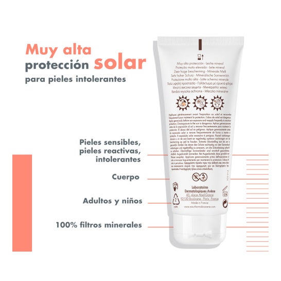Avène Solar Leche Mineral SPF50+ 100ml