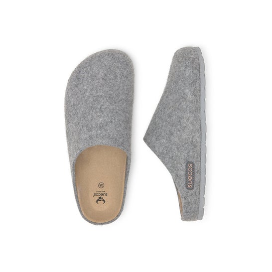 Suecos Pantuflas Mujer Gris Talla 38 1 Par