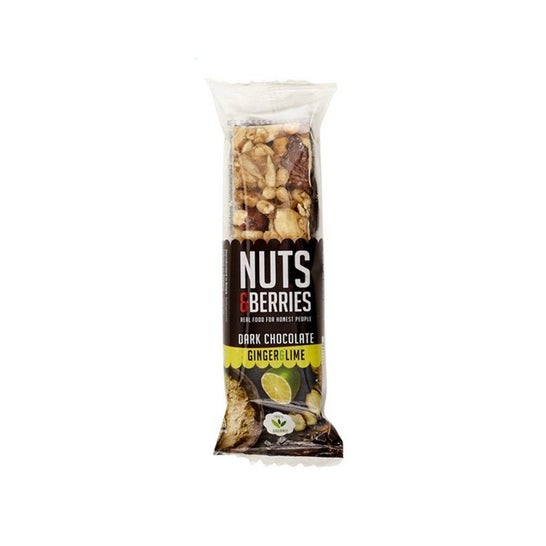 Nuts&Berries Riegel Black Choco Schwarz Ingwer Limette 30g