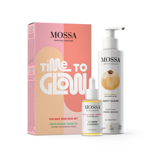 Mossa Set Glow Holiday Skin Juicy Clean Purifying Creme-Mousse 190ml + Vitamin Cocktail Facial Oil 30ml