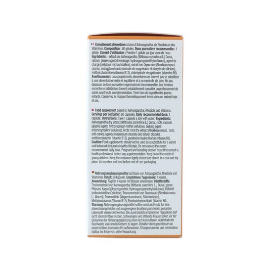 Nutralie Ashwagandha Complex + Vitaminas B6, B12 y Rodiola 60caps