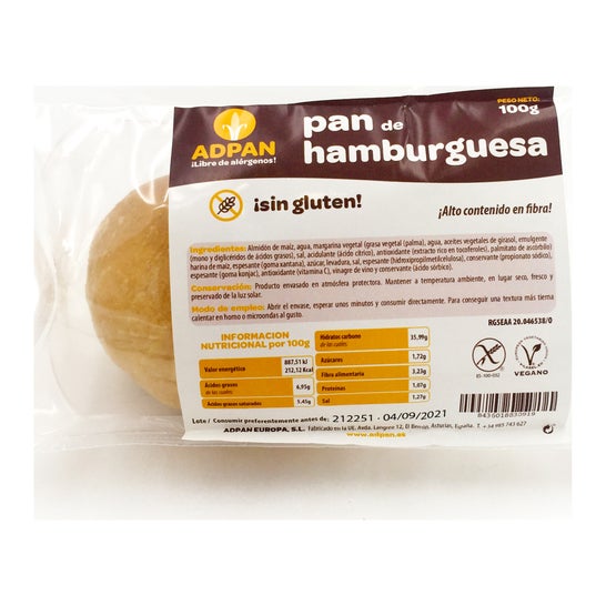 Adpan Pan Hamburgruesa sin Gluten 100g