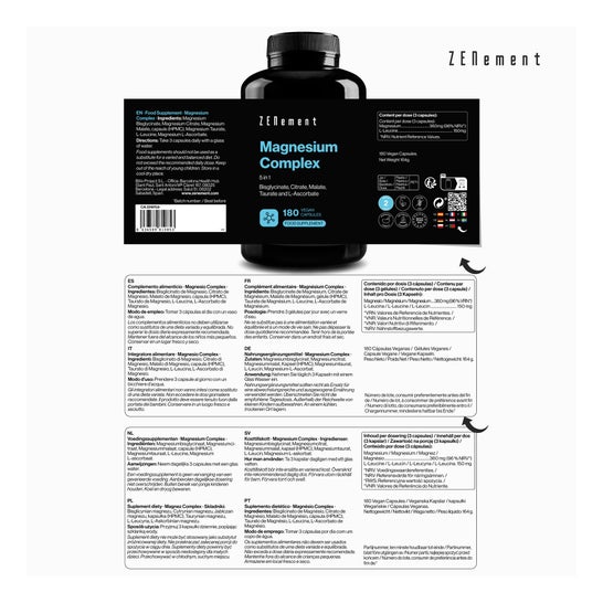 Zenement Magnesio Complex 5 en 1 180 vcaps