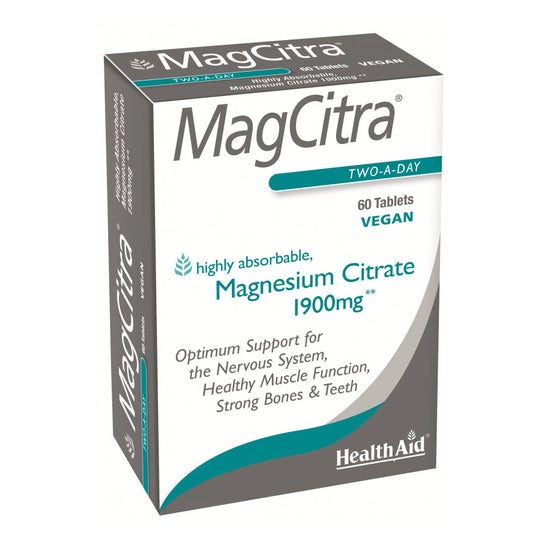 Health Aid Magcitra Citrato de Magnesio 1900mg 60comp