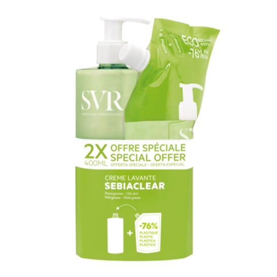 SVR Sebiaclear Zestaw Żel do Mycia + Uzupełnienie 2x400 ml