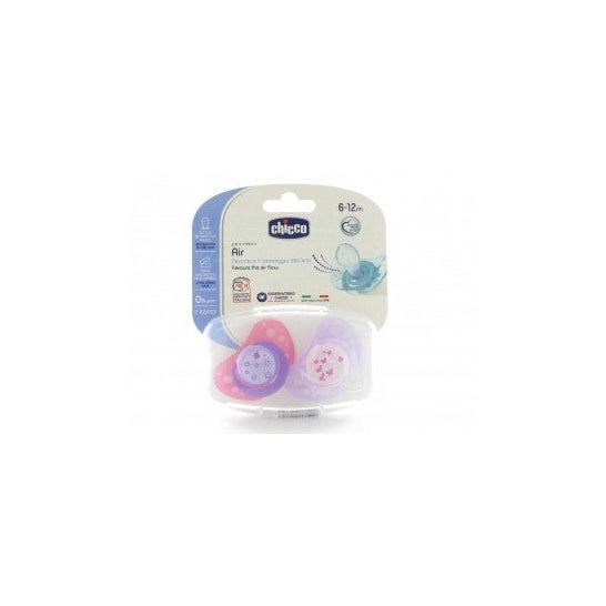Chicco Chupete Physio Air Látex 0-6 Meses, 2 uds