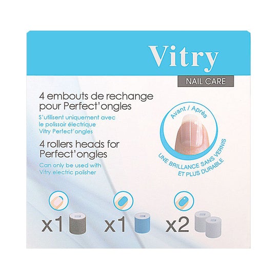Vitry Perfect'Ongles Cabezales Pulidor Eléctrico 4uds