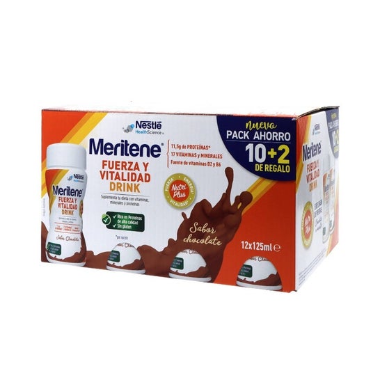 Meritene Pack Fuerza y Vitalidad Chocolate 12x125ml