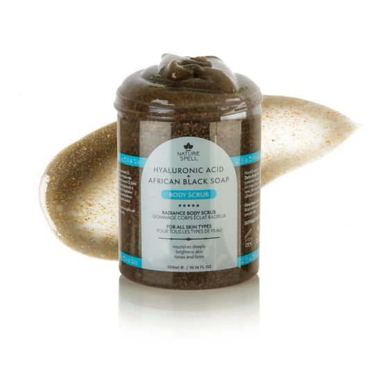 Nature Spell Exfoliante Corporal Ácido Hialurónico Jabón Negro Africano Carbón 300ml