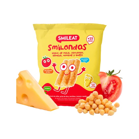 Smileat Smilondas Snack Ecológico de Tomate y Queso 25 g
