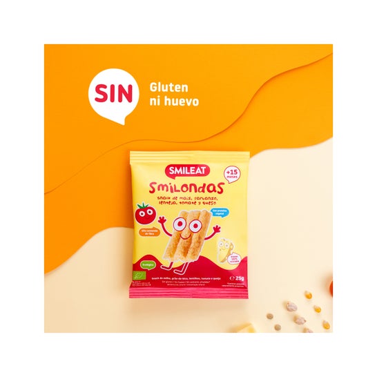 Smileat Smilondas Snack Ecológico de Tomate y Queso 25 g