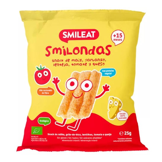 Smileat Smilondas Snack Ecológico de Tomate y Queso 25g