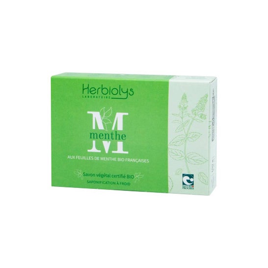 Herbiolys Menthe Jabón Hojas de Menta Bio Francesa 100g