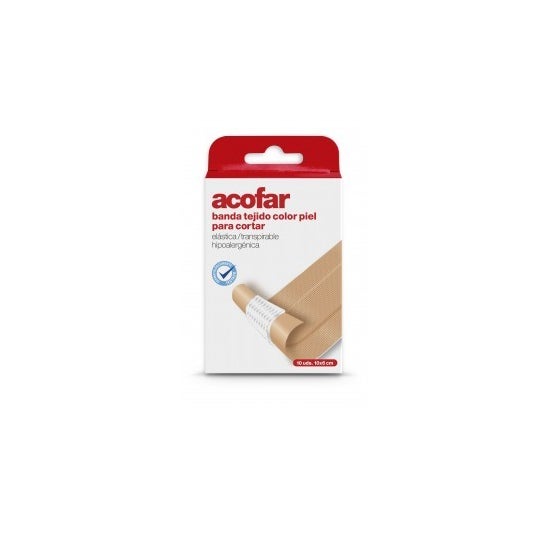 Acofar Apósito Banda Tejido para Cortar Poroso 10 X6 cm 10 uds