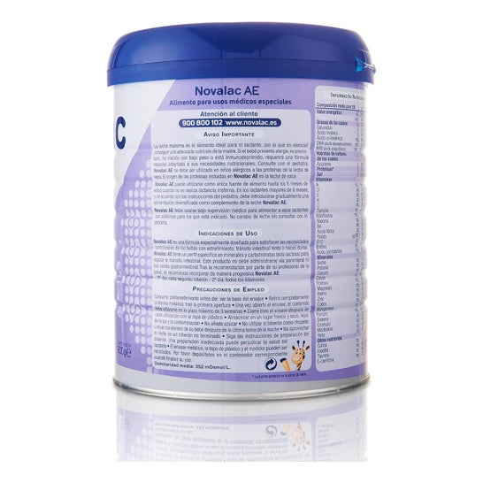Novalac AE Antiestreñimiento Leche de Usos Especiales 0-36 meses 800 g