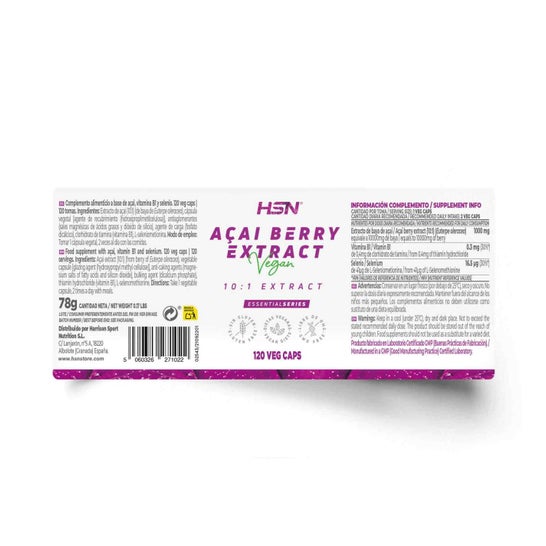 HSN Extracto de Acai Berry 10:1 500mg 120vcaps