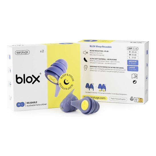 Blox Sleep & Focus Tapones Reutilizables M/L 1 Par