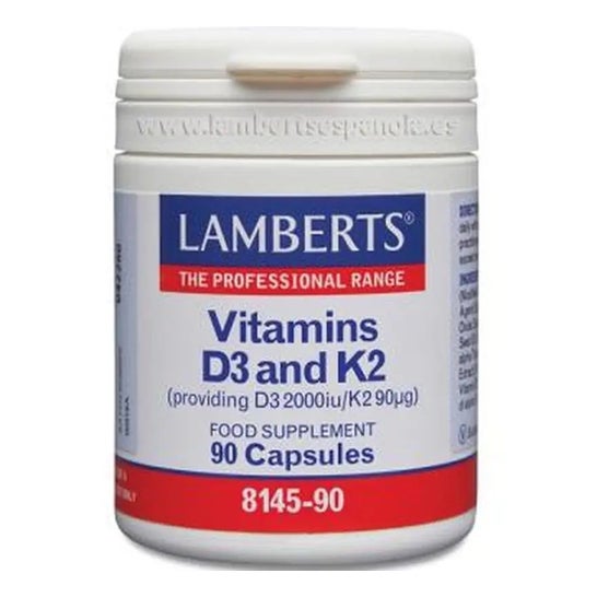 Lamberts Vitamina D3 2000Ui+K2 90mcg 90caps Lamberts Vitamina D3 2000Ui+K2 90mcg 90caps
