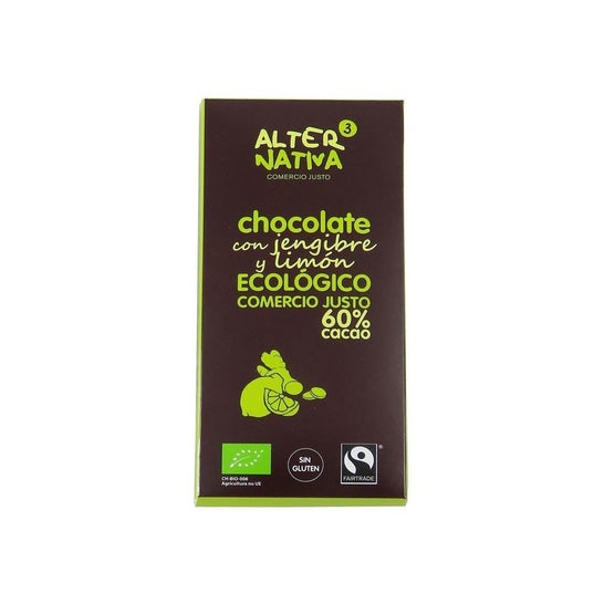 Alternativa3 Chocolate 60% con Jengibre y Limón 80g