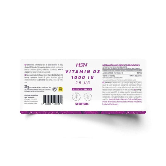 HSN Vitamina D3 1000UI 120 perlas