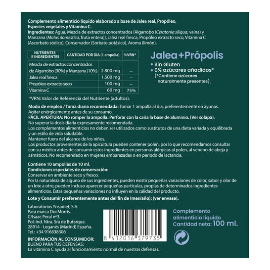 Docmorris Jalea + Própolis 10 Ampollas
