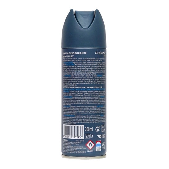Babaria Deodorant Body Spray Splash Homens 200 ml