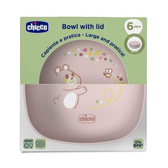 Chicco Tigela com Tampa Rosa 6M+ 1 Unidade