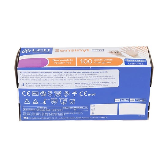 Sensinyl Free Guantes de Vinilo Sin Polvo Talla S 100 uds