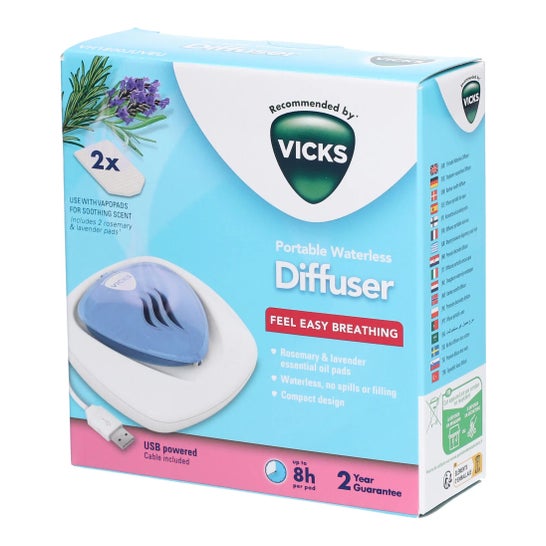 Vicks USB-Diffusor Lavendel und Rosmarin + 2 Pads