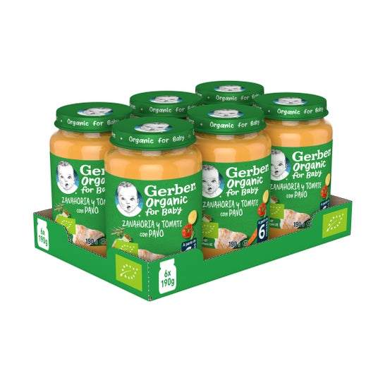 Gerber Organic Zanahoria y Tomate con Pavo 190g