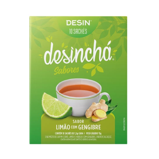 Desinchá Infusão Sabores Limão com Gengibre 10x1.5g