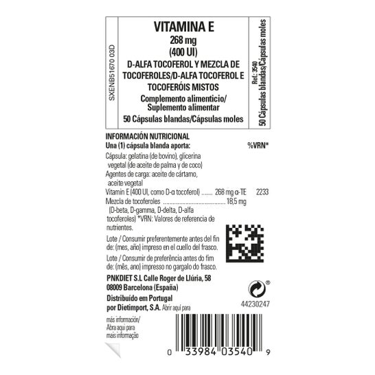Solgar Vitamina E 400 UI 268 mg 50 Perlas