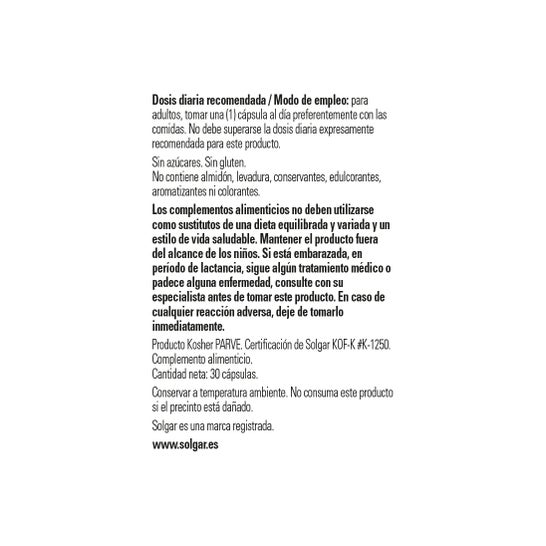 Solgar L-Glutatión Reducido 50mg 30caps
