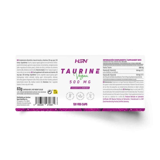 HSN L-Taurina 500 mg 120 vcaps
