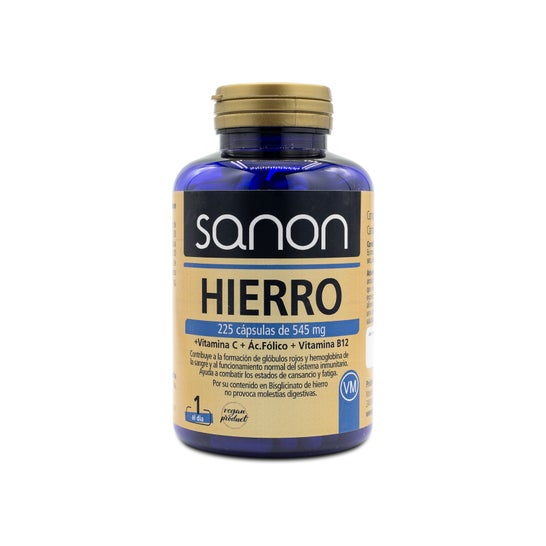 Sanon Hierro + Ãcido FÃ³lico + Vitamina C y B12 225caps