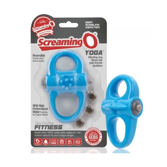 Screaming O Vibrating Yoga Ring Blue 1pc