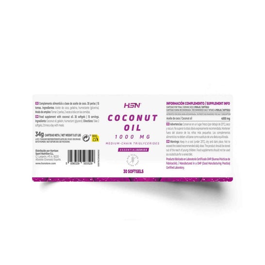 HSN Aceite de Coco 1000 mg 30 Perlas