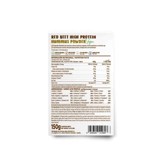HSN Hummus Proteico en Polvo con Proteína de Garbanzo y Remolacha Roja 150 g